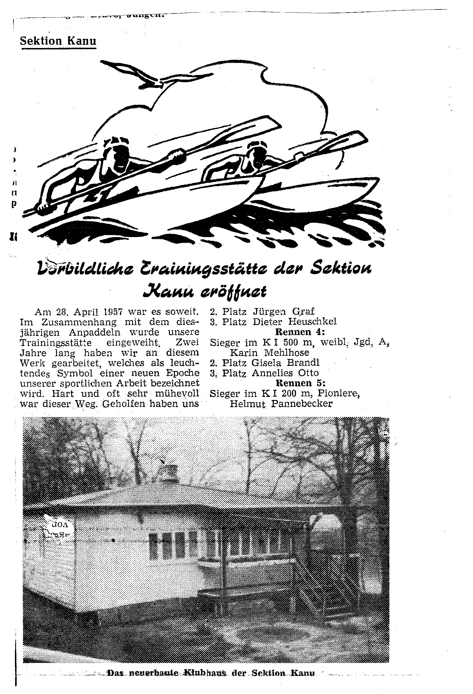1957-04-28 Vorbildliche Trainingsstätte der Sektion eröffnet