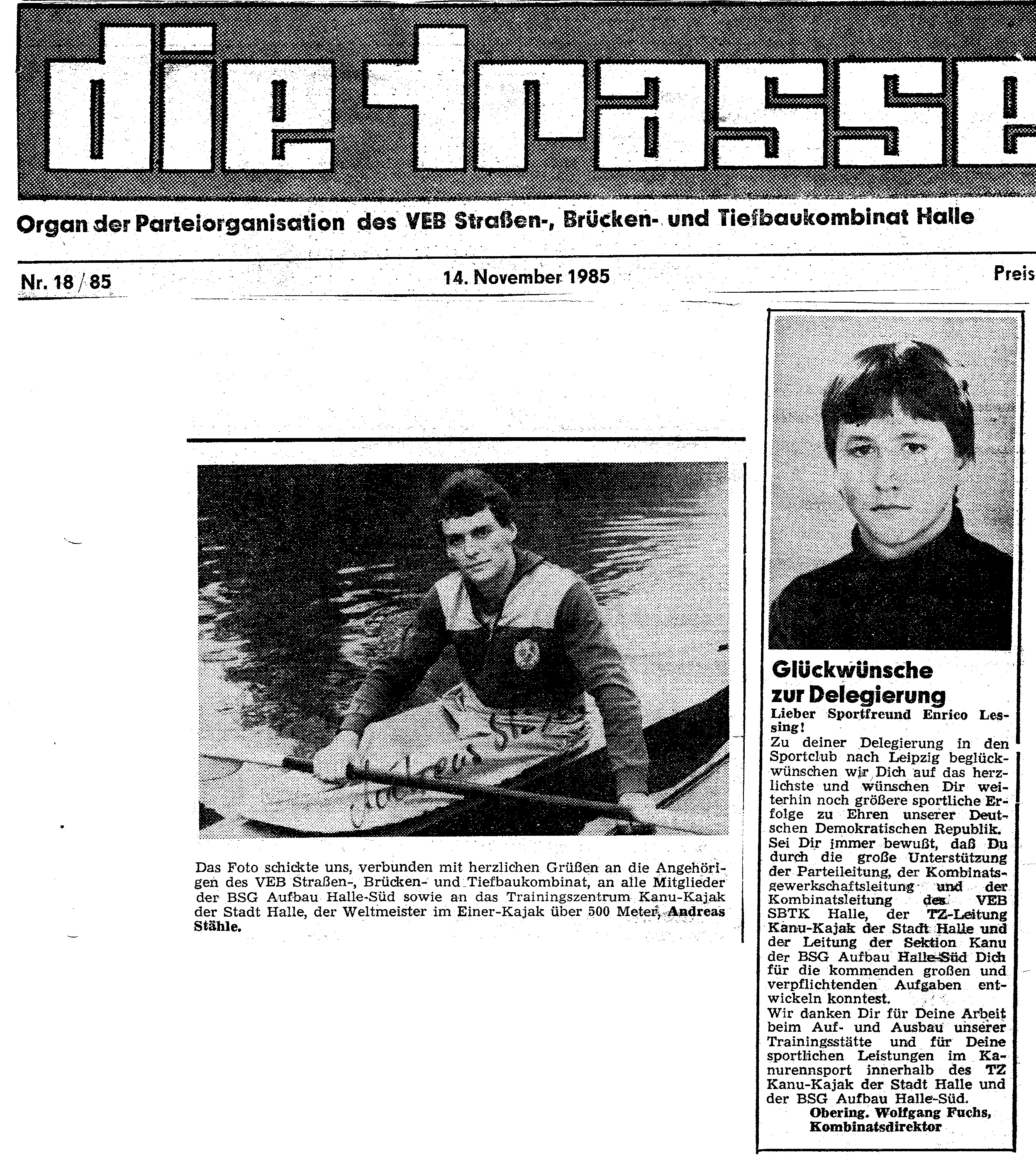 1985-11-14 Trasse Stähle, Enrico Lessing