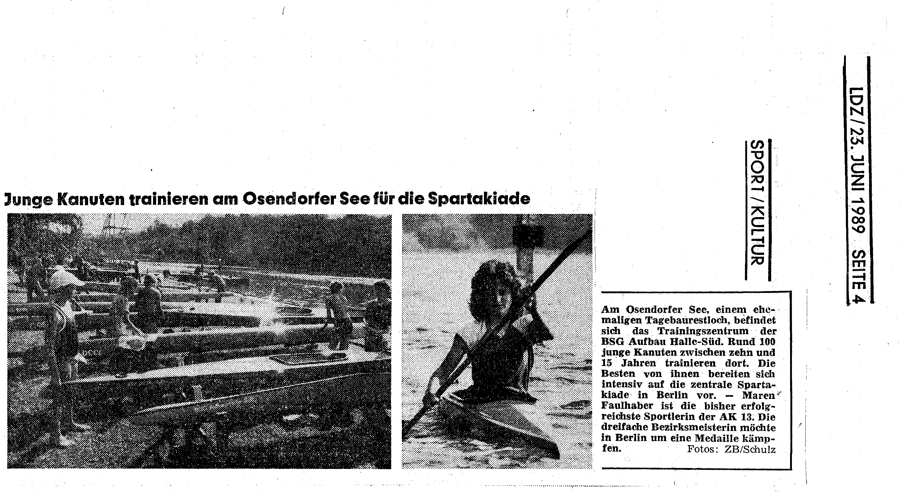 1989-06-23 Junge Kanuten trainieren am Osendorfer See für die Spartakiade