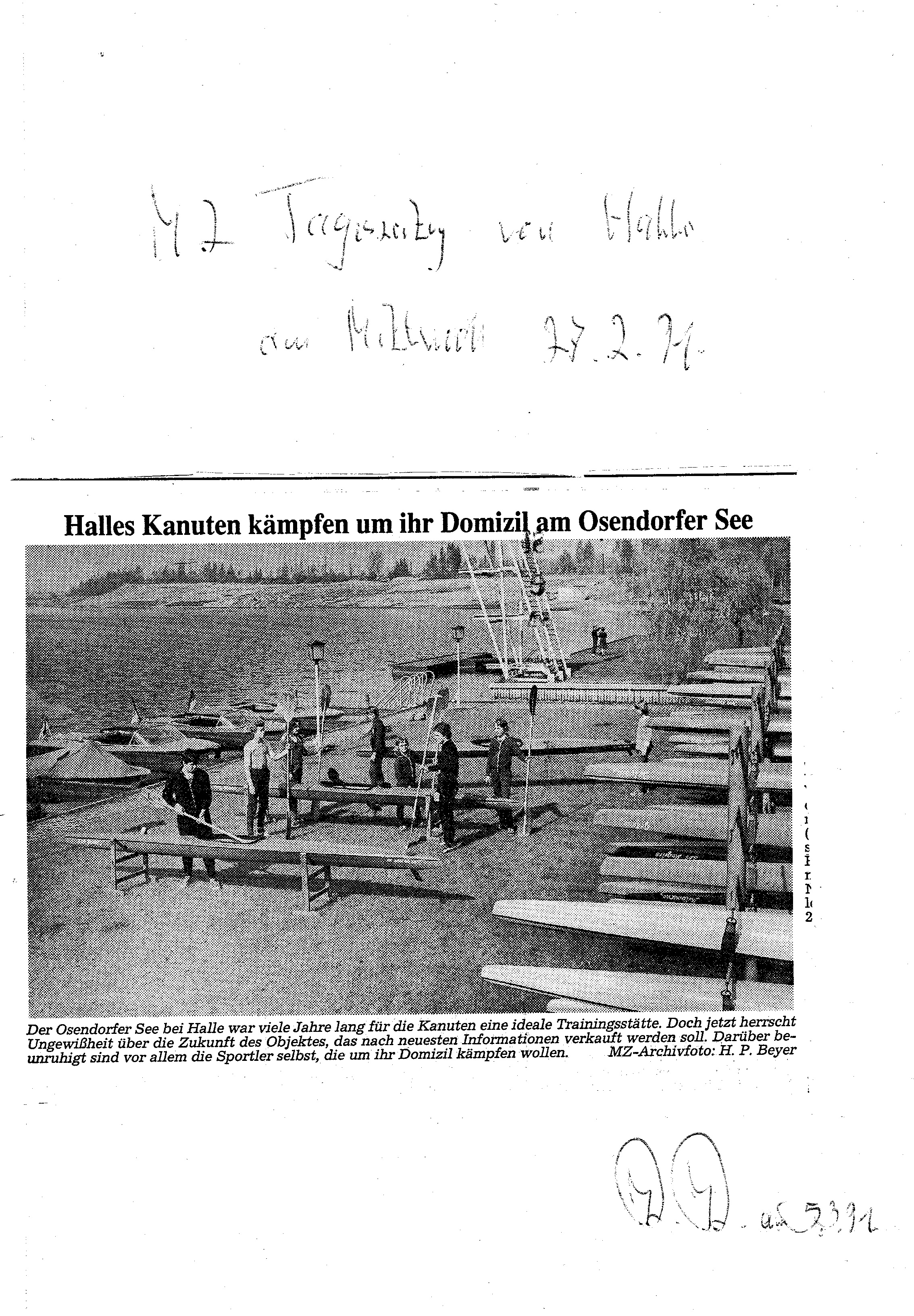 1991-02-27 MU Halles Kanuten kämpfen um Ihr Domizil am Osendorfer See