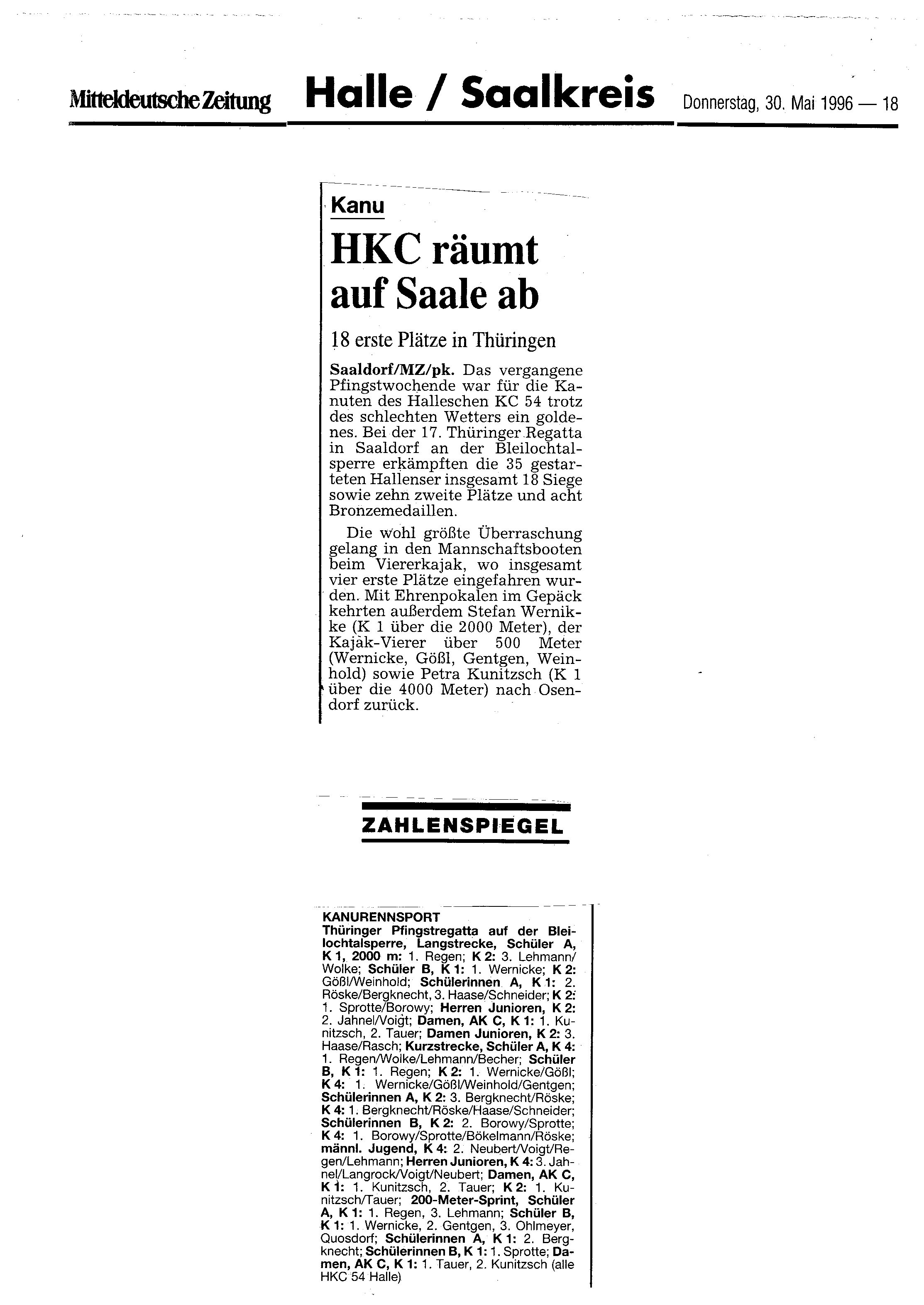 1996-05-30 MZ HKC räumt auf Saale ab